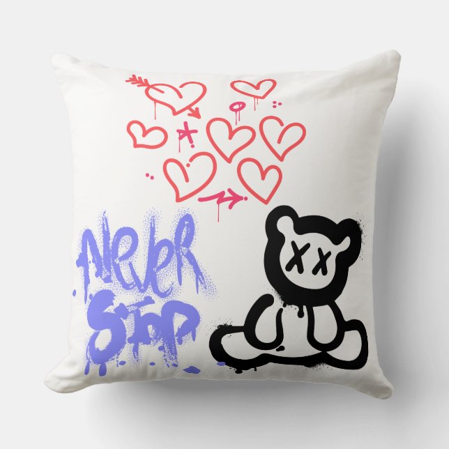 Coussin Never stop (Recto)