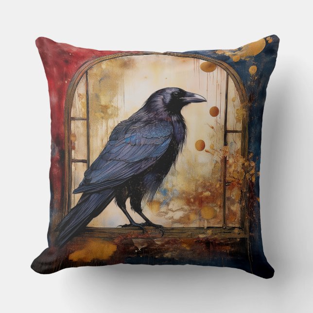 Coussin Nevermore Raven Collage I (Recto)