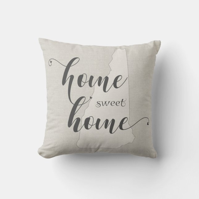 Coussin New Hampshire - Home Sweet Home burlap look (Recto)