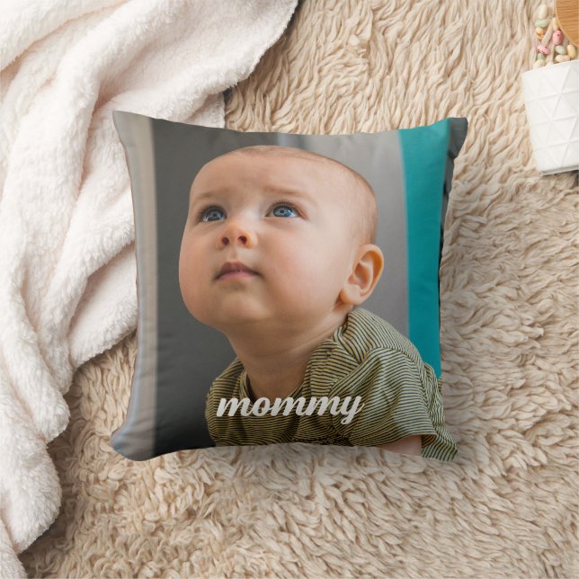 Coussin new mommy Photo Personalized Minimal  (Couverture)