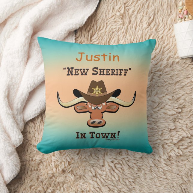 Coussin New Sheriff En Ville, Lobby À Jeu Longhorn (Couverture)