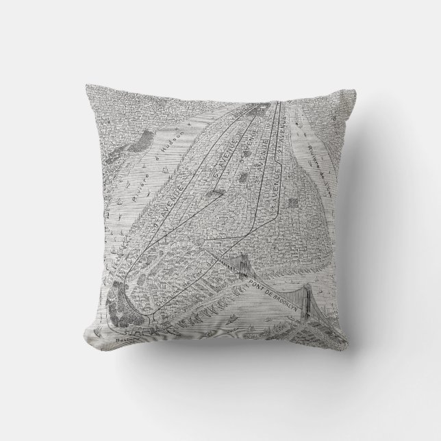 Coussin New York : Train d'EL, C1878 (Recto)