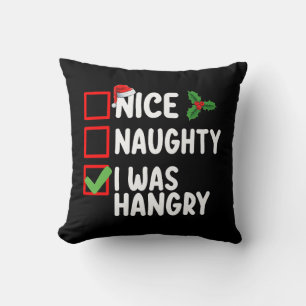 Coussin Nice Naughty J'Étais Haineux Liste de Noël