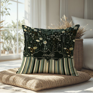Coussin Nicolette Dark Daisy Floral Strié