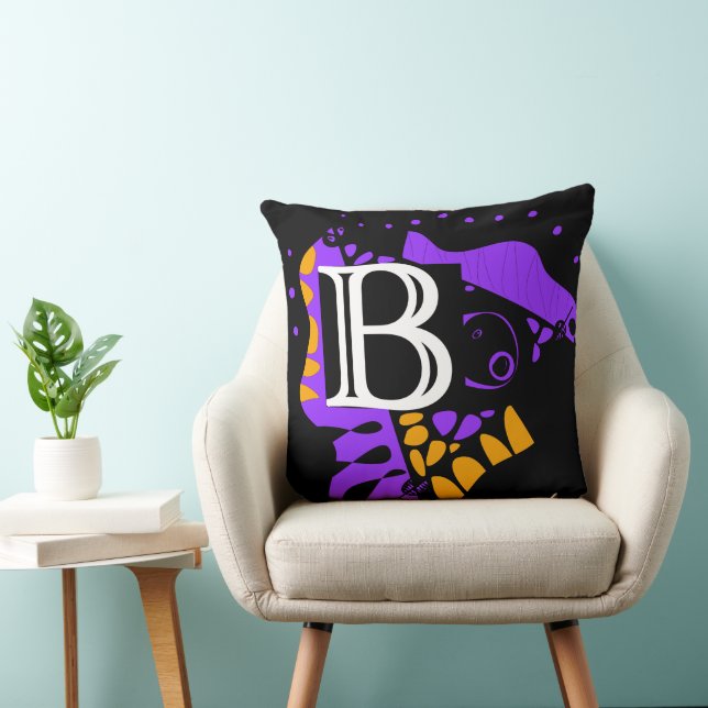 Coussin Nid d'oiseau - Lettre initiale personnalisée B (Chaise)