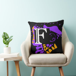 Coussin Nid d'oiseau - Lettre initiale personnalisée F