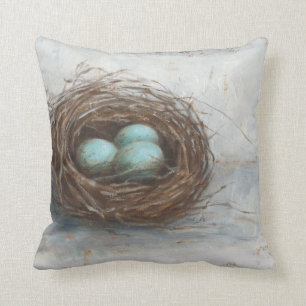 Coussin Nid d'oiseau rustique - Bleu