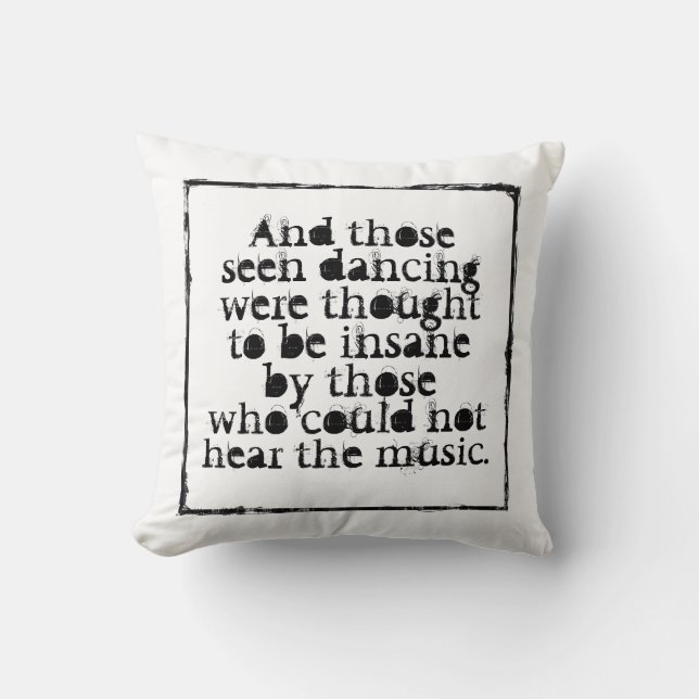Coussin Nietzsche cite une affirmation de machine à écrire (Recto)