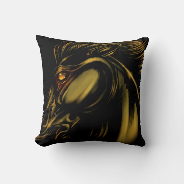 Coussin Nightlord Bronze Throw Pillow Garon Wharf (Recto)
