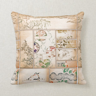 Coussin Nishiki asiatique de tsuzure de collage de
