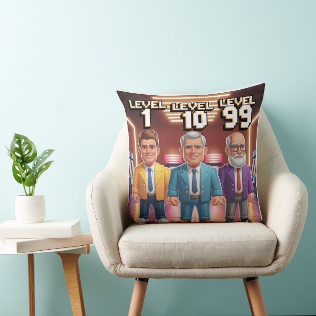 Coussin Niveau 1 Niveau 10 Niveau 99 Papa Gamer Évolution (Chaise)