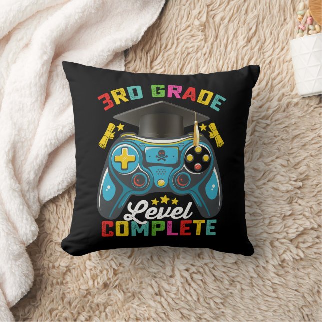 Coussin Niveau 3e année diplômé jeu vidéo joueur (Couverture)