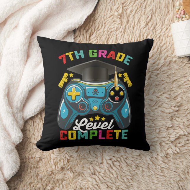 Coussin Niveau 7e année Diplômé Gaming Joueur (Couverture)