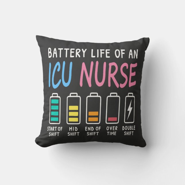 Coussin Niveau de batterie d'un graphique d'humour d'infir (Recto)