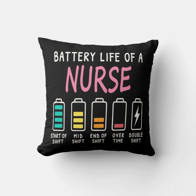 Coussin Niveau de batterie d'un graphique d'humour d'infir (Recto)