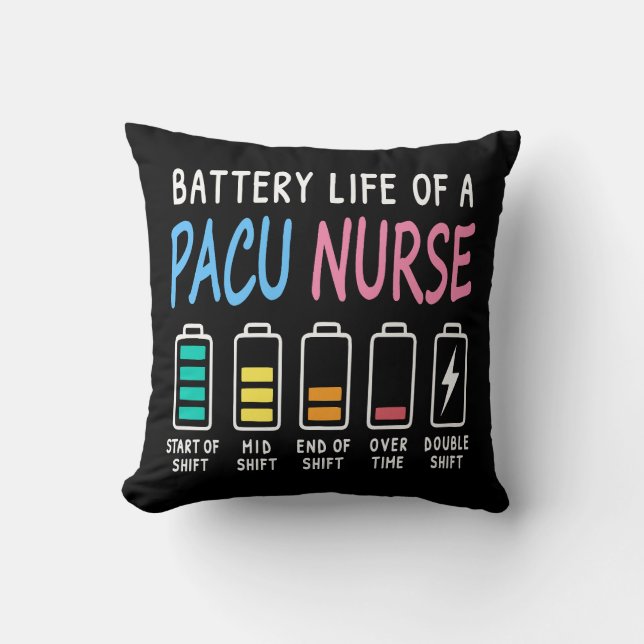 Coussin Niveau d'humour de la batterie d'une infirmière de (Recto)