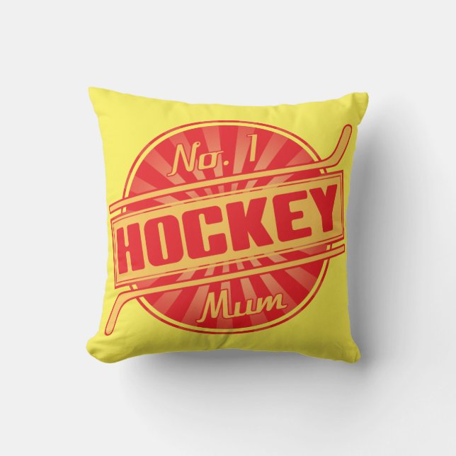 Coussin No 1 Nom et numéro de la mère de hockey (Recto)
