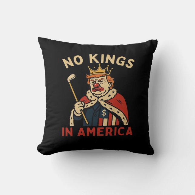 Coussin No Kings In America Anti-Donald No Kings Day Class (Recto)