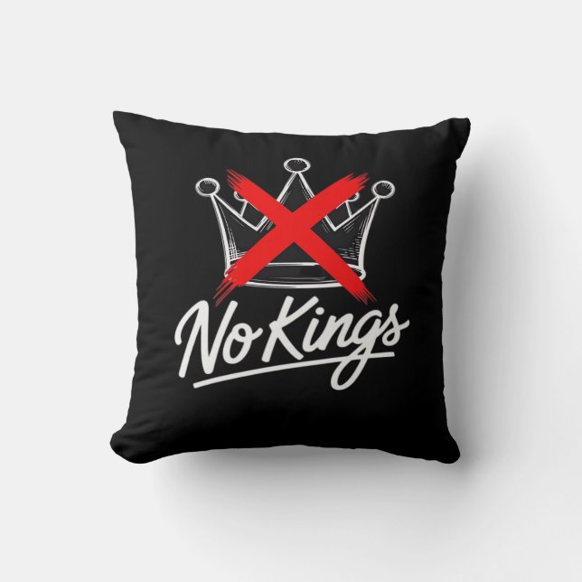 Coussin No Kings Simple Crown With Cross Artistic Design (Recto)
