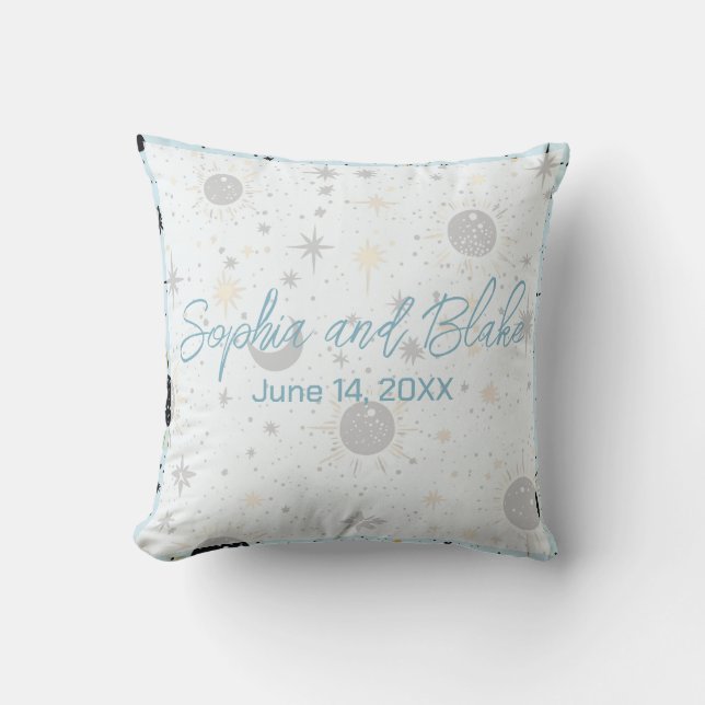 Coussin Noces Célestes Or Noir Bleu (Recto)