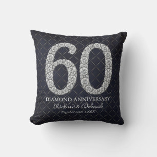 Coussin Noces de diamant 60 ans de mariage