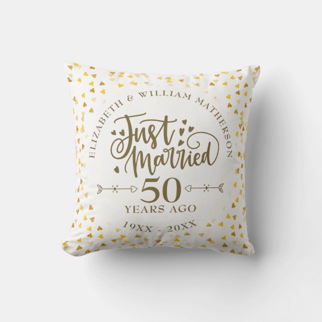 Coussin Noces d'Or 50e Anniversaire de Mariage (Recto)