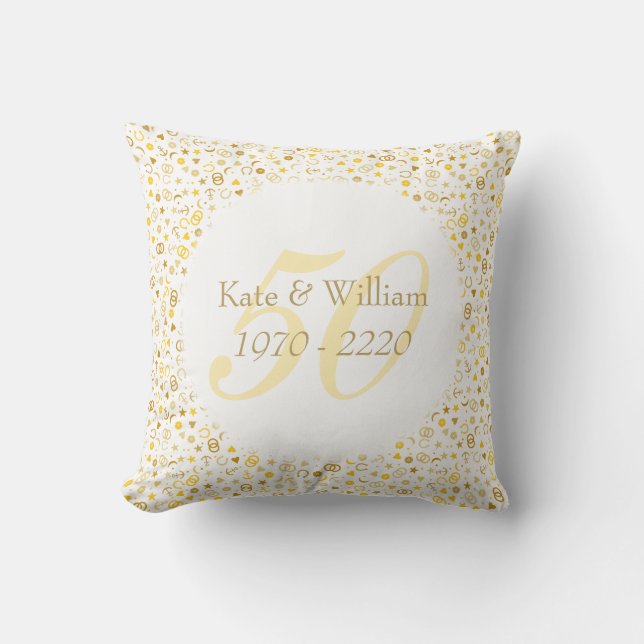 Coussin Noces d'or Confetti 50 ans (Recto)