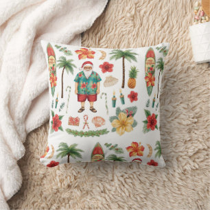 Coussin Noël à Hawaï sur le thème du Père Noël