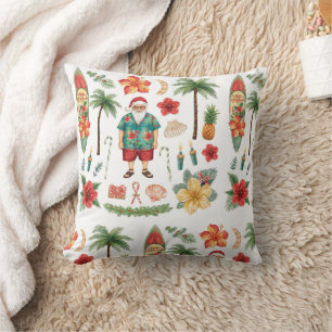 Coussin Noël à Hawaï sur le thème du Père Noël