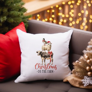 Coussin Noël à la ferme Barnyard animal