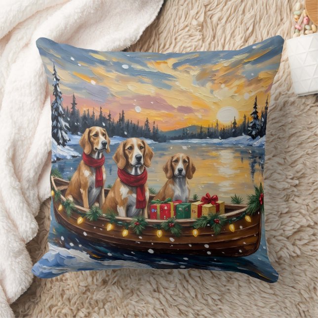 Coussin Noël Afghan Hound Bateau Vacances (Couverture)