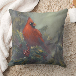 Coussin "Noël arrive" Cardinal