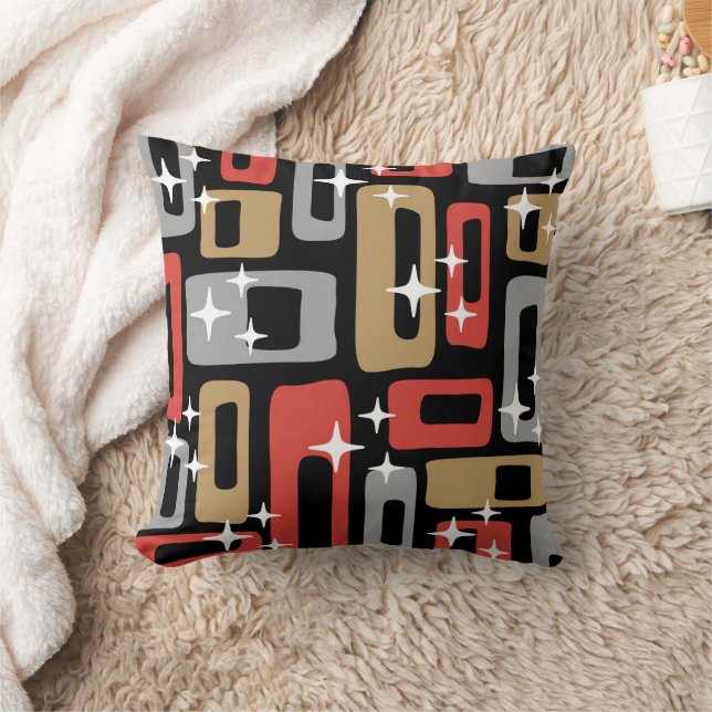 Coussin Noël Atomique Moderne du Milieu du Siècle (Couverture)