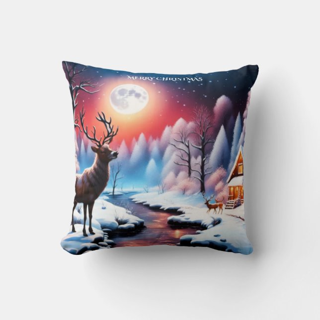 Coussin Noël au Creek (Recto)