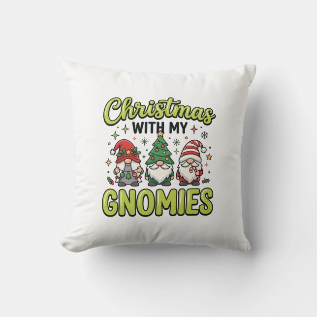 Coussin Noël avec mes gnomes conception de gnome (Recto)