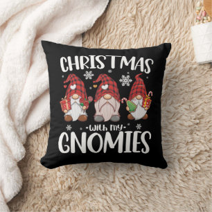 Coussin Noël avec mes gnomes Gnome à carreaux rouges de Bu