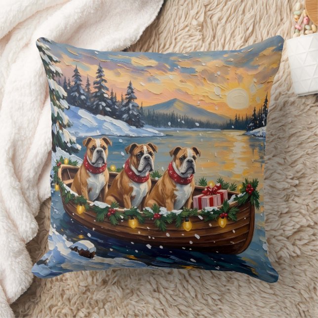 Coussin Noël Bateau Bulldog de Noël (Couverture)