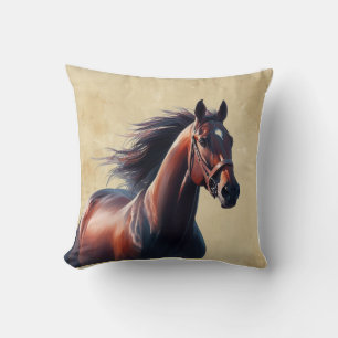 Coussin Noël Beau Cheval Brown