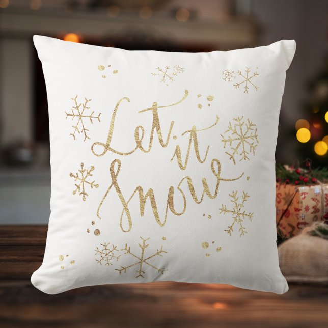 Coussin Noël blanc - Laisser neiger (White Christmas - Let It Snow Throw Pillow)