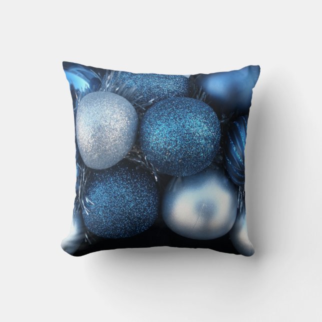 Coussin Noël bleu (Recto)