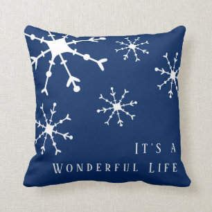 Coussin Noël bleu de la marine