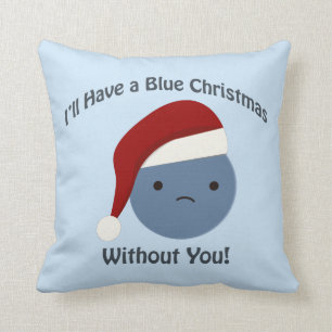 Coussin Noël bleu sans toi !