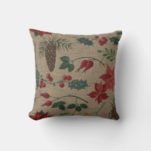 Coussin Noël botanique traditionnel