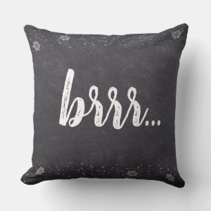 Coussin Noël, Brrr..., flocons de neige, tableau noir