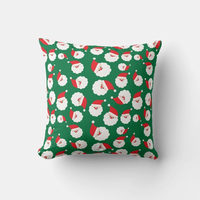 Coussin Noël classique Père Noël traditionnel Vert Noël (Recto)