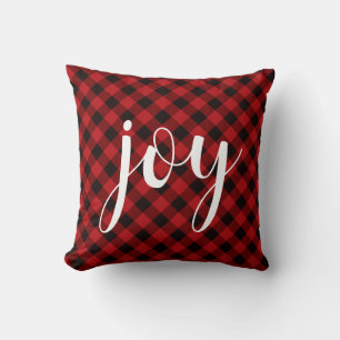 Coussin Noël classique Red Plaid