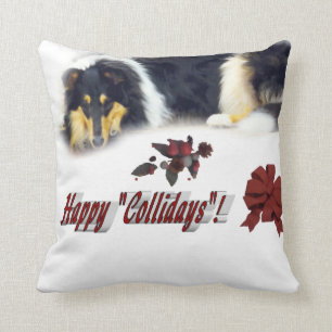 Coussin Noël Collie Tri Color