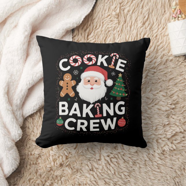 Coussin Noël Cookie Baking Crew Famille Noël (Couverture)
