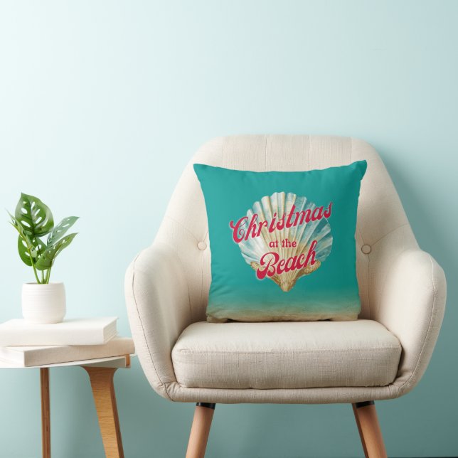 Coussin Noël côtier au Beach Sand and Seashell (Chaise)