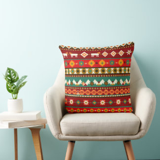 Coussin Noël culturel géométrique festif